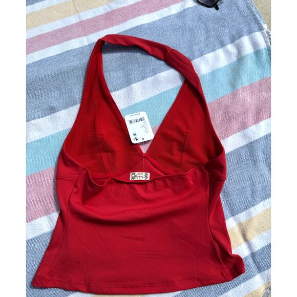 NWT, Free People Red Halter Top – Size XS - Picture 3 of 6